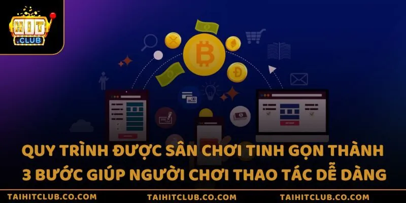 Quy trình được sân chơi tinh gọn thành 3 bước giúp người chơi thao tác dễ dàng